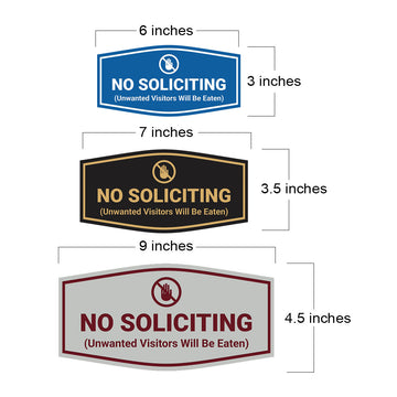 Fancy No Soliciting (Unwanted Visitors Will Be Eaten) Wall or Door Sign
